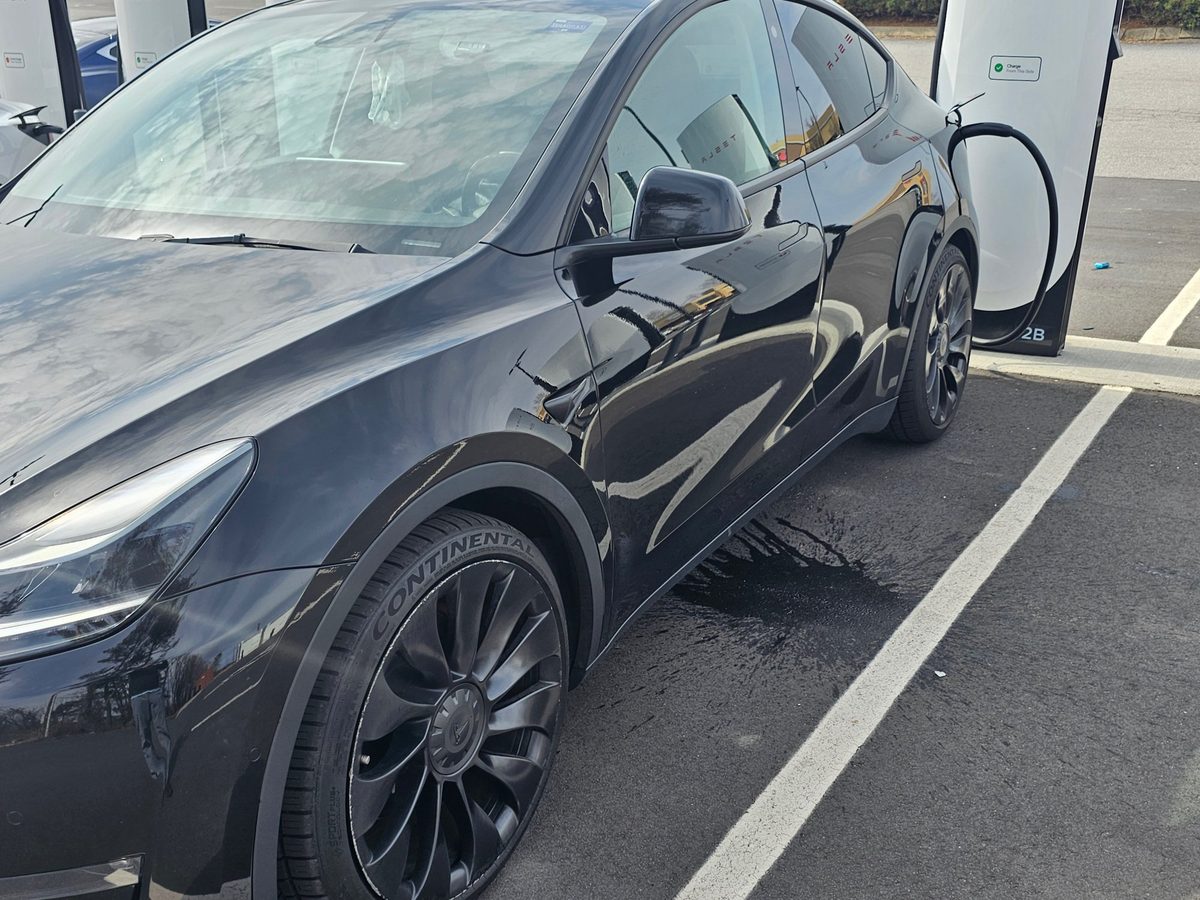 Tesla Model Y after a wash